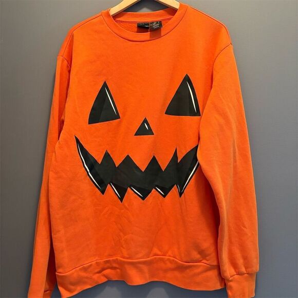 Mad Engine Other - Mad Engine Unisex Oversized Halloween Pumpkin Sweatshirt Orange L